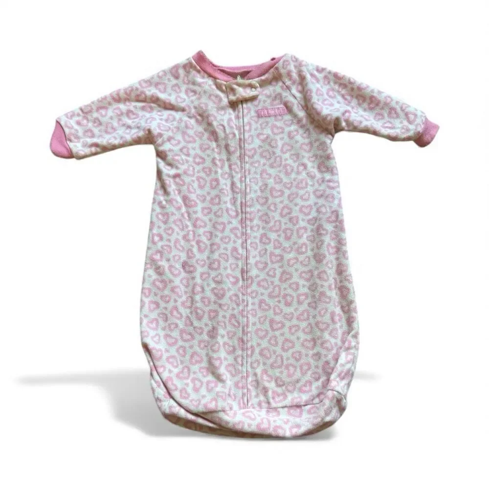 Baby Girls Child Of Mine Leopard Pink Print Micro-Fleece Sleep Sack Bundler 0-9